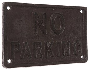 Öntöttvas fali dekoráció "NO PARKING" fekete, 11 x18 cm