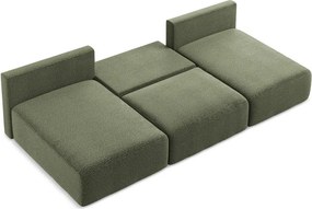 Zöld kinyitható-tárolóhelyes sarokkanapé Kalena – Makamii