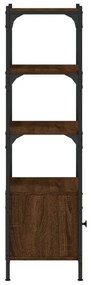 3 szintes barna tölgy szerelt fa könyvespolc 41 x 30 x 109,5 cm
