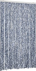 vidaXL kék és fehér zsenília rovarfüggöny 118 x 220 cm