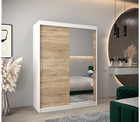 Ruhásszekrény 150 cm Toki 2 (matt fekete + szonoma tölgy). 1064988