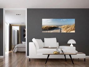 Kép - Homokos strand Langeoog szigetén, Németországban (120x50 cm)