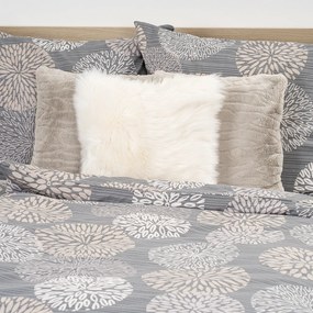 4Home Grey Petals pamut ágyneműhuzat, 160 x 200 cm, 70 x 80 cm, 160 x 200 cm, 70 x 80 cm