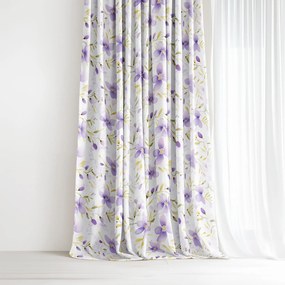 Goldea dekoratív drapéria - ibolya virágok 240x150 cm