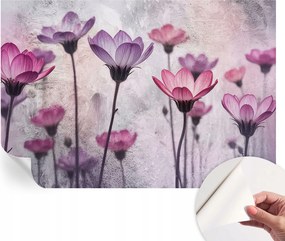 Öntapadós tapéta Fali furnér 3D hatás Pasztell virágok 152x104 cm