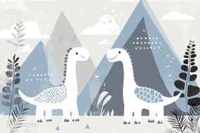 Fotótapéta Flizelina Gyerekek Hegyek Dinoszauruszok Őstörténet Jura 152,5x104 ragasztó