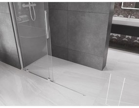 Mexen Velar, tolóajtó a nyílásba Walk-In típus 140 cm, 8 mm átlátszó üveg, króm, 871-140-000-03-01