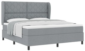 Boxspring Ágy Matraccal - Világosszürke, 180x200 cm, Anyag