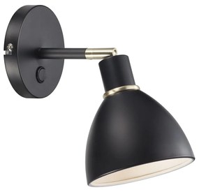 NORDLUX Ray fali lámpa, fekete, E14, max. 40W, 12cm átmérő, 63191003