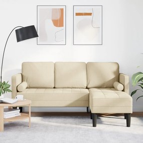 3-üléses L-alakú kanapé Krém 160 cm Szövet