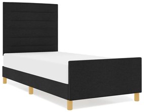 Fekete ágykeret 100x200 cm szövetből