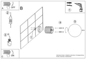 Borvörös fali lámpa Orbital – Sollux