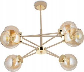 Cris csillĂĄr BĂ©zs arany kiegĂ©szĂtĆkkel LĂĄmpabĂșra 6xE27 60 cm Modern Taupe