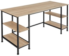 tectake 404347 stoke számítógépes asztal 137x55x75cm - könnyű fa, tölgy sonoma