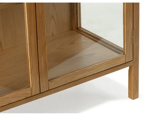 Natúr színű tálalószekrény tölgyfa dekorral 180x80x40 cm Ceci – MOME