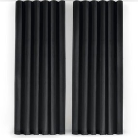 Fekete bársony dimout (részleges sötétítő) függöny 140x250 cm Velto – Filumi