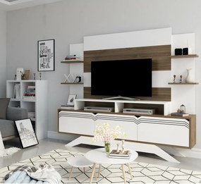 Delpi Walnut and White TV-fal