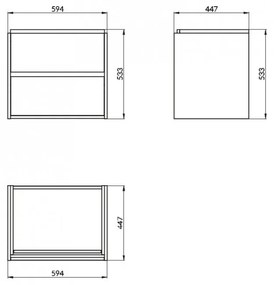 Cersanit - Crea mosogató alatti szekrény 60cm, fehér fényes, S924-003