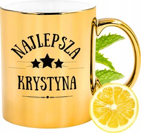 Prémium Arany Csillogó Bögre Krisztina Ajándék Nyomtatott Fotóval
