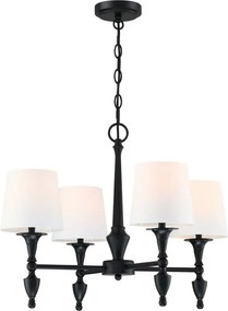 COSMOLIGHT P04166BK-WH AUSTIN Provence Csillár Fekete E27 IP20