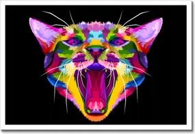 Poszterek keretben 60x40 Absztrakt macska