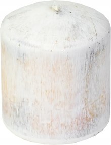 Elegáns dekorációs gyertya White Wood oszlop 70/H90 1db klasszikus fehér