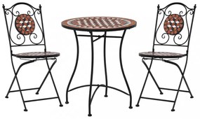 3 részes terrakotta kerámia mozaikos bisztrószett