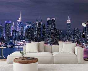 Gario Fotótapéta New York éjjel Anyag: Vlies, Méret: 400 x 280 cm