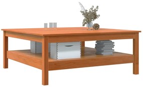 Viaszbarna tömör fenyőfa dohányzóasztal 100 x 100 x 40 cm