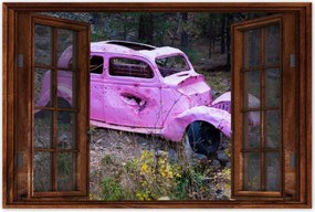 Poszterek 90x60 Rózsaszín autóroncs