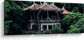 A japán nemzeti kert képe (órával) (90x30 cm)