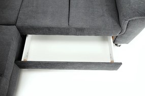 Kinyitható ülőgarnitúra, szürke szövet, jobbos, SANTIAGO