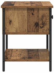 Éjjeli asztal fiókkal 2 pcs Régi fa 34 x 35,5 x 45 cm Faanyag