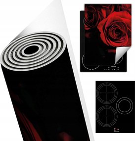Tűzhelyvédő Szőnyeg Asztali Dekoráció 40x52 fekete piros rózsa