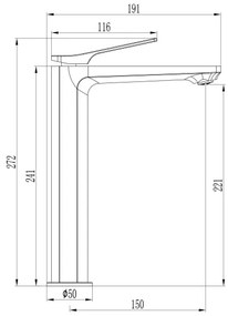 Invena Neri, magas mosdócsaptelep h-272, réz matt, INV-BU-P1-W14-L