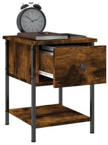 Füstös tölgy színű szerelt fa éjjeliszekrény 34 x 35,5 x 45 cm