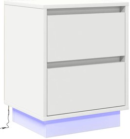 Éjjeli szekrény LED világítással Fehér 39x34,5x50 cm