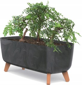 Virágtartó láda lábak 39cm antracit beton hatás