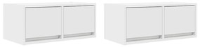 2 db fehér szerelt fa TV-szekrény 60x31x25,5 cm