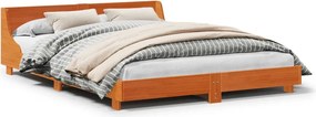 vidaXL viaszbarna tömör fenyőfa ágy matrac nélkül 150 x 200 cm