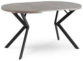 Bővíthető Étkezőasztal Beton/Fekete Színben. LUGO 90-190 cm