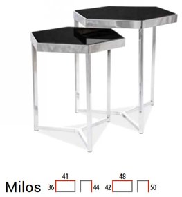 Milos dohányzóasztal szett Fekete - Króm