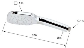 Sapho - Kézi zuhany gombbal, fényes króm kivitel