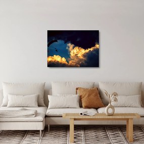 Ejtőernyős a felhőkben képe (üvegen) (70x50 cm)