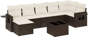 vidaXL 8 részes barna polyrattan kerti ülőgarnitúra párnákkal