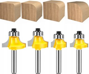 4db-os maró készlet, élmaró fa csapággyal Mdf szár 6mm