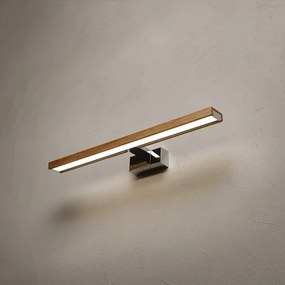 Brilagi-LED Fürdőszobai tükörvilágítás 3 az 1-ben WOODY MIRROR LED/12W/230V 60 cm IP44 króm/tölgy