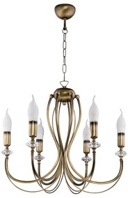 Jupiter 1612 - Csillár láncon MELODY 6xE14/40W/230V bronz patina