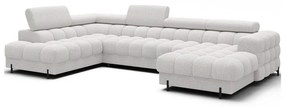 Krémszínű buklé kinyitható sarokkanapé (bal oldali-U alakú) Feraria – ELTAP