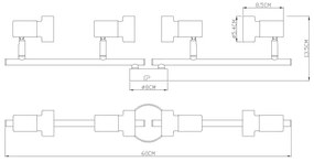Globo 57917-4G - Spotlámpa  MASON 4xGU10/25W/230V fekete/arany